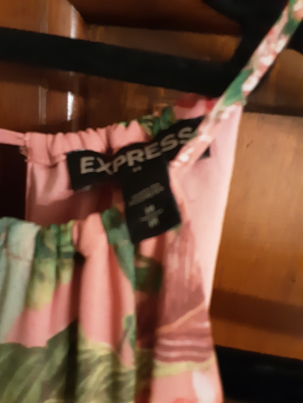 Express Pink Floral Halter Maxi Dress with Black Cut Out Waistband Size M - Picture 4 of 6